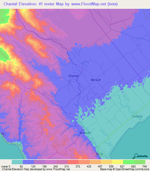 Chantal,Haiti Elevation Map