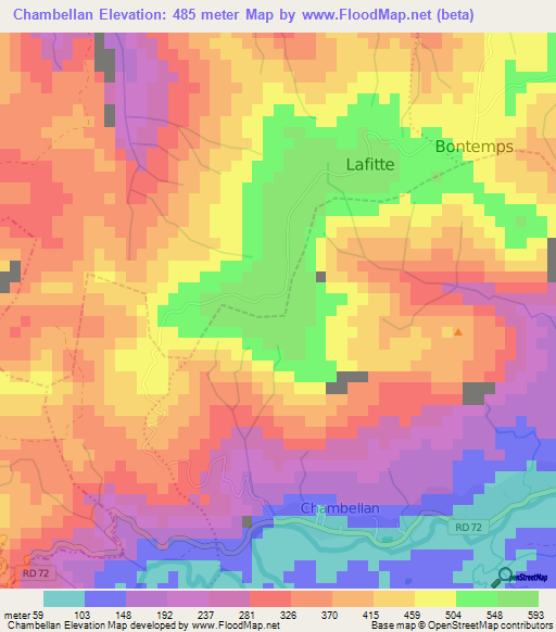 Chambellan,Haiti Elevation Map