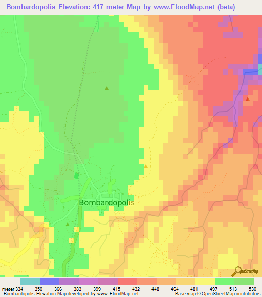 Bombardopolis,Haiti Elevation Map