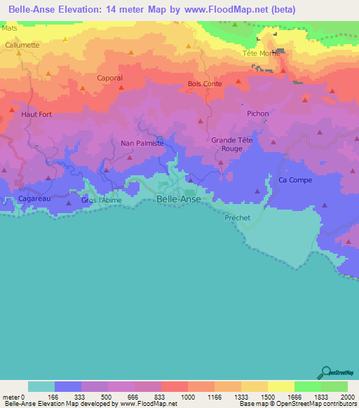 Belle-Anse,Haiti Elevation Map