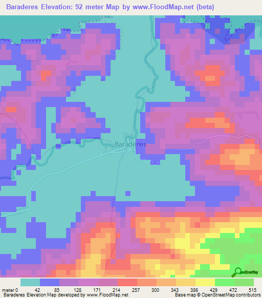 Baraderes,Haiti Elevation Map