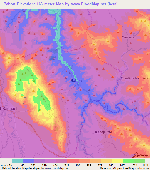 Bahon,Haiti Elevation Map