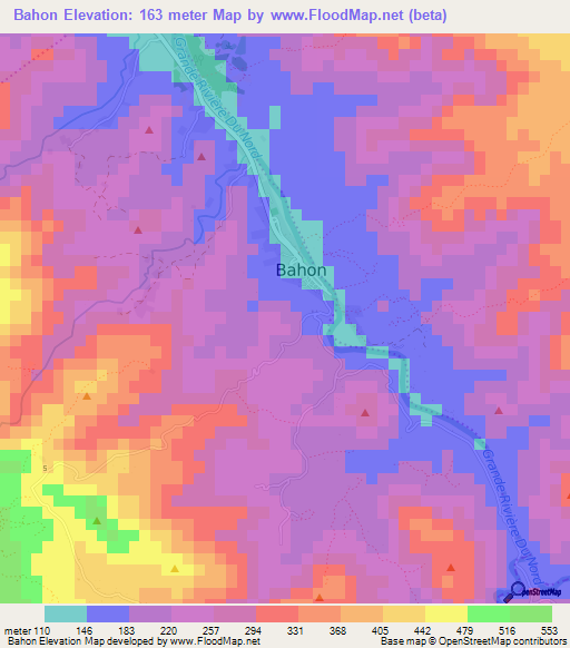 Bahon,Haiti Elevation Map