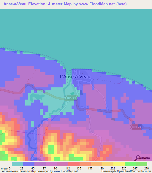 Anse-a-Veau,Haiti Elevation Map