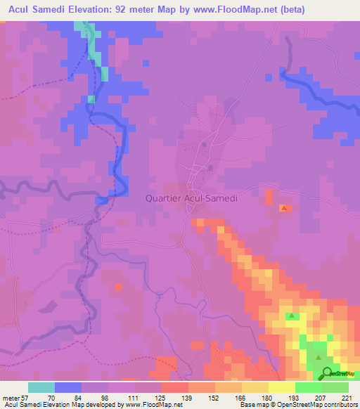 Acul Samedi,Haiti Elevation Map