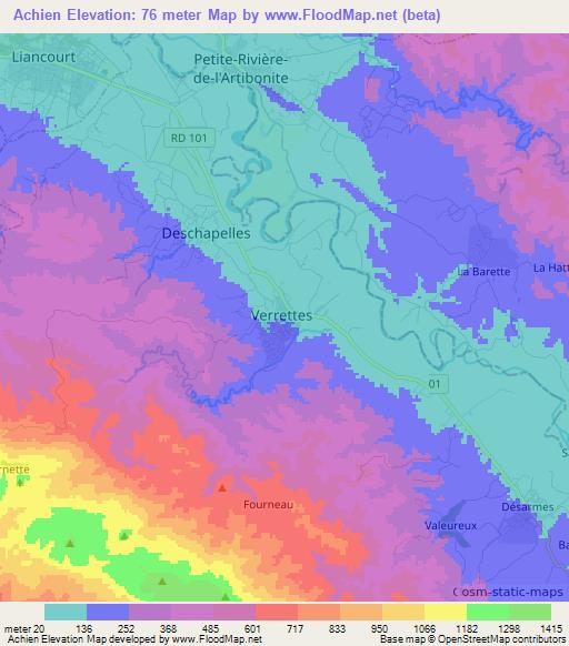 Achien,Haiti Elevation Map