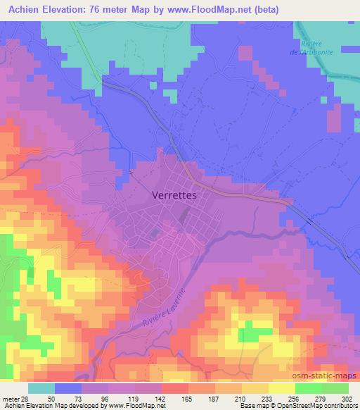 Achien,Haiti Elevation Map