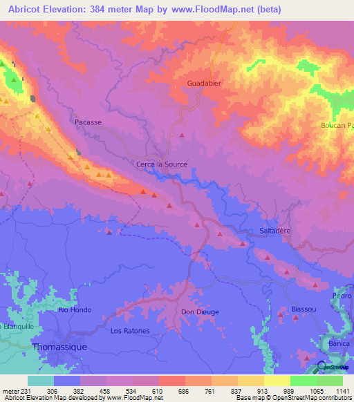 Abricot,Haiti Elevation Map