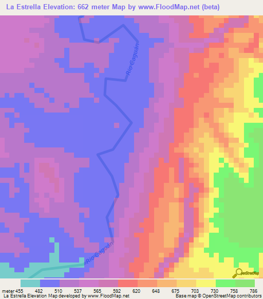 La Estrella,Colombia Elevation Map