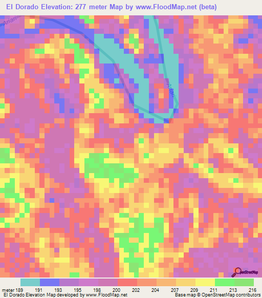 El Dorado,Colombia Elevation Map