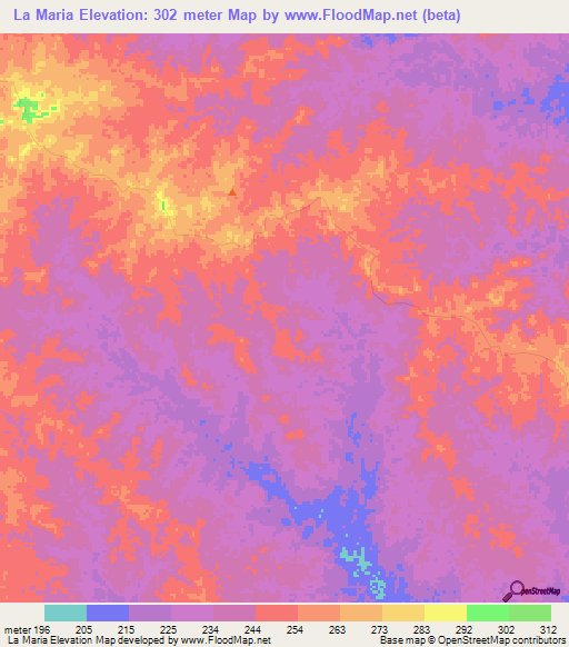 La Maria,Colombia Elevation Map