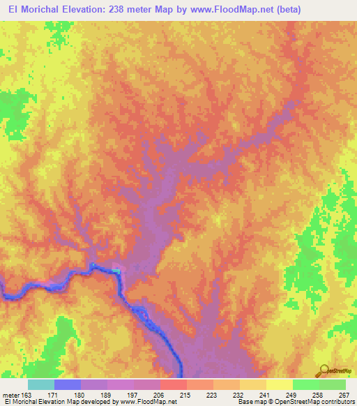 El Morichal,Colombia Elevation Map