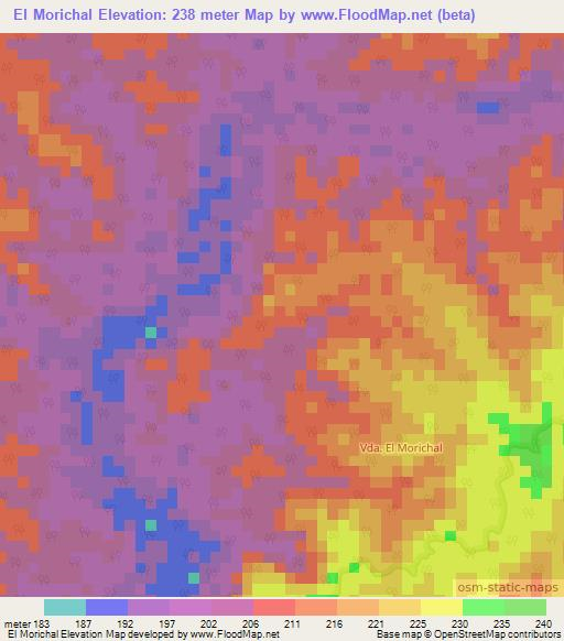 El Morichal,Colombia Elevation Map