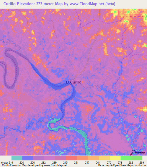 Curillo,Colombia Elevation Map