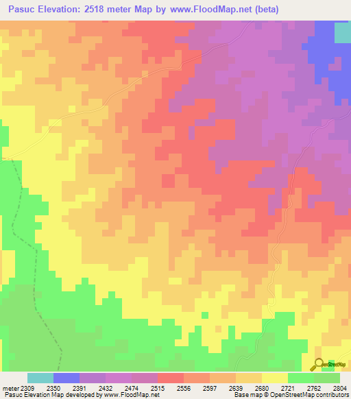 Pasuc,Guatemala Elevation Map