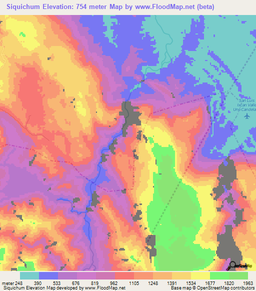 Siquichum,Guatemala Elevation Map