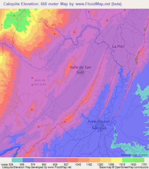 Cabquita,Colombia Elevation Map