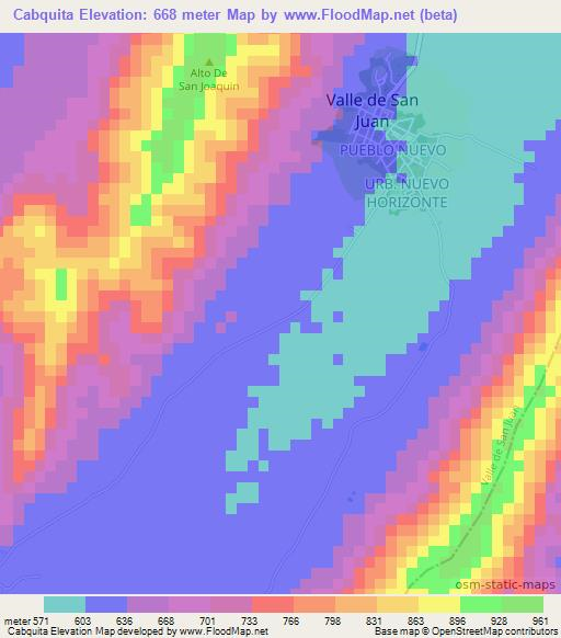 Cabquita,Colombia Elevation Map