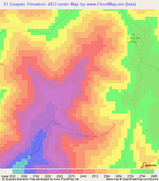 El Guayato,Colombia Elevation Map