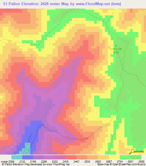 El Pailon,Colombia Elevation Map