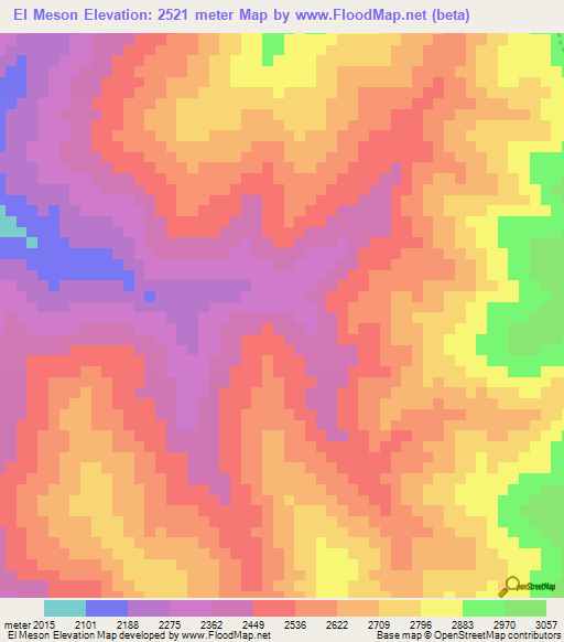 El Meson,Colombia Elevation Map