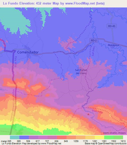 Lo Fundo,Dominican Republic Elevation Map