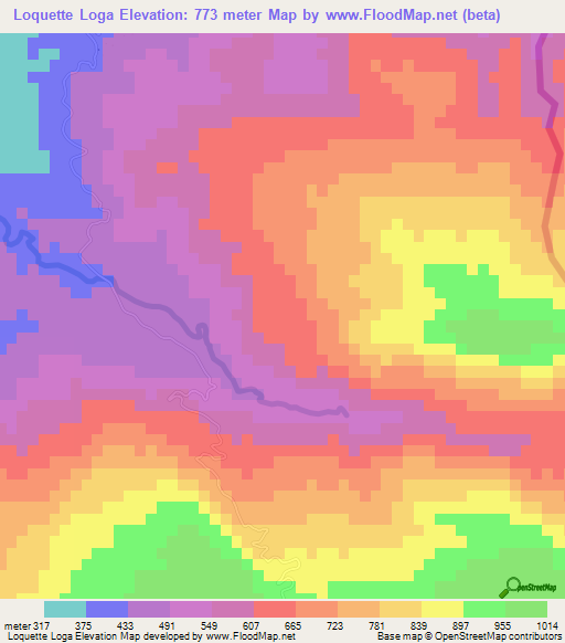 Loquette Loga,Haiti Elevation Map