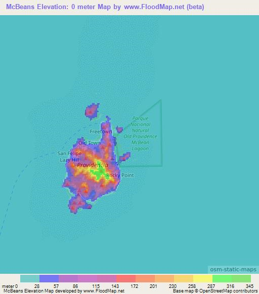 McBeans,Colombia Elevation Map