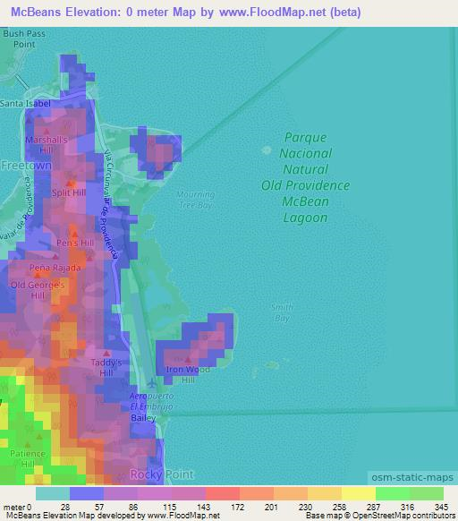 McBeans,Colombia Elevation Map