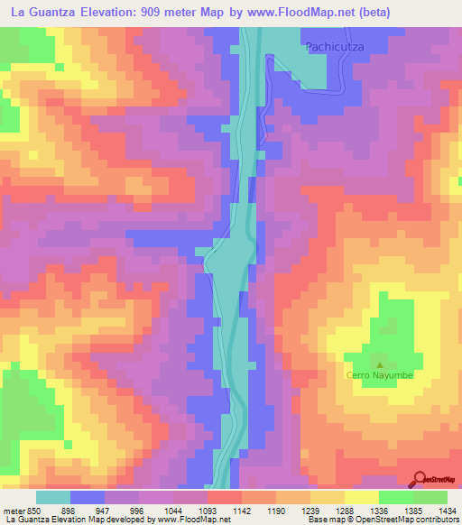 La Guantza,Ecuador Elevation Map