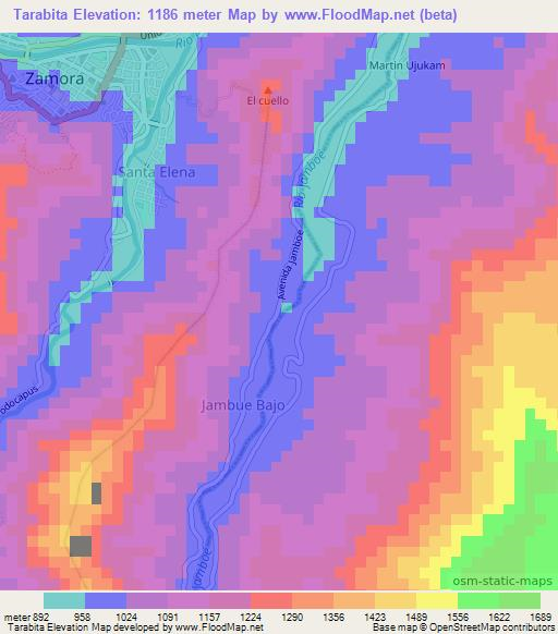 Tarabita,Ecuador Elevation Map