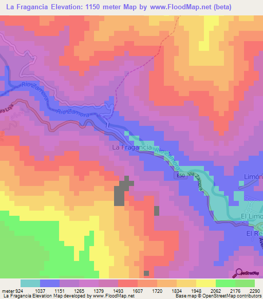 La Fragancia,Ecuador Elevation Map