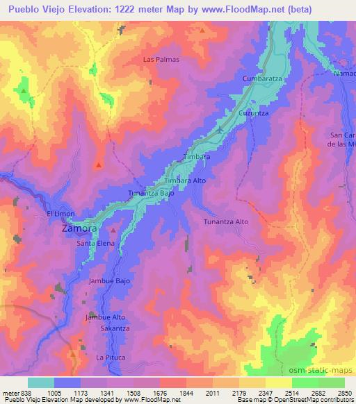 Pueblo Viejo,Ecuador Elevation Map