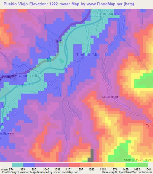 Pueblo Viejo,Ecuador Elevation Map