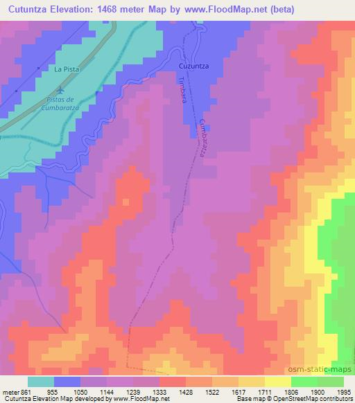 Cutuntza,Ecuador Elevation Map