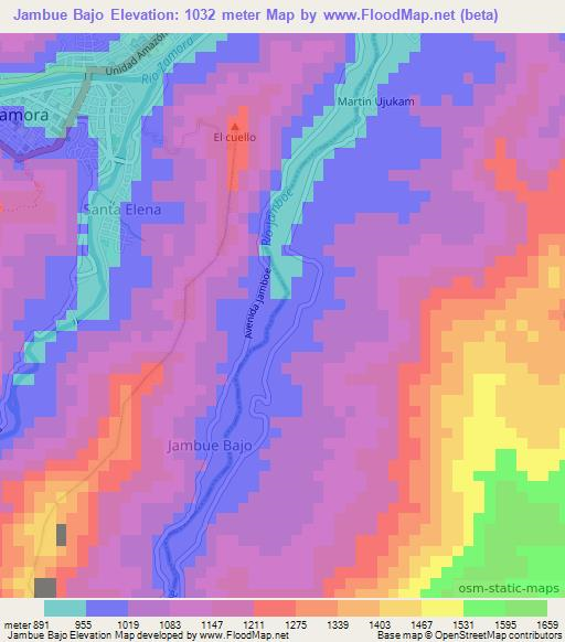 Jambue Bajo,Ecuador Elevation Map