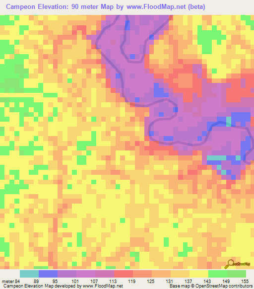 Campeon,Colombia Elevation Map