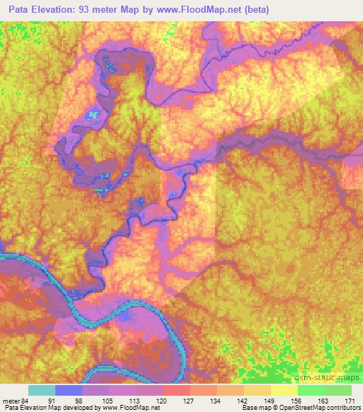 Pata,Colombia Elevation Map