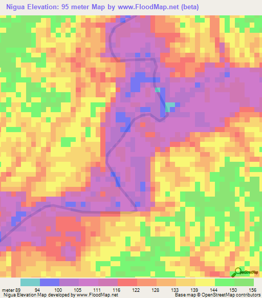 Nigua,Colombia Elevation Map