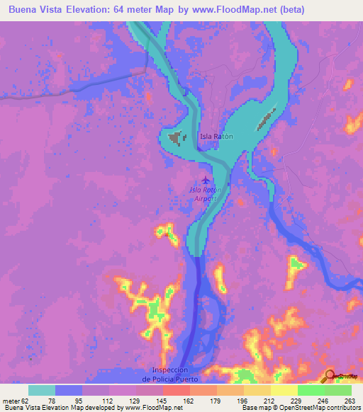 Buena Vista,Colombia Elevation Map