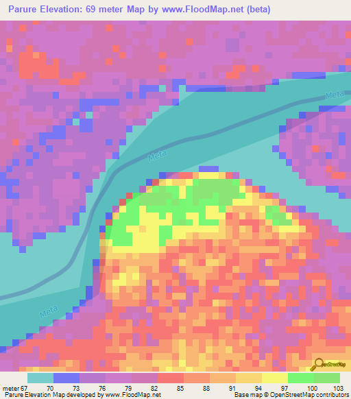 Parure,Colombia Elevation Map