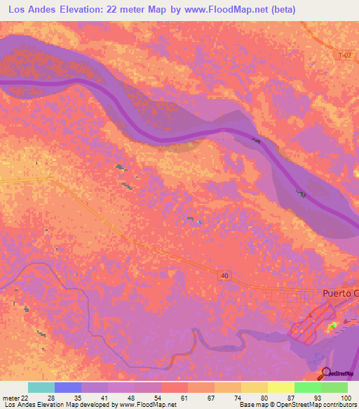 Los Andes,Colombia Elevation Map