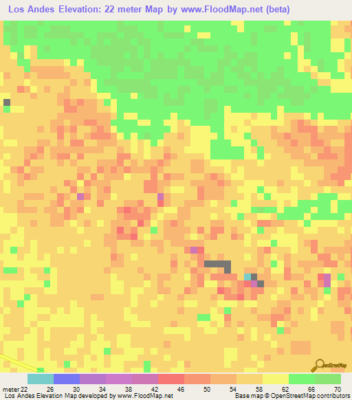 Los Andes,Colombia Elevation Map