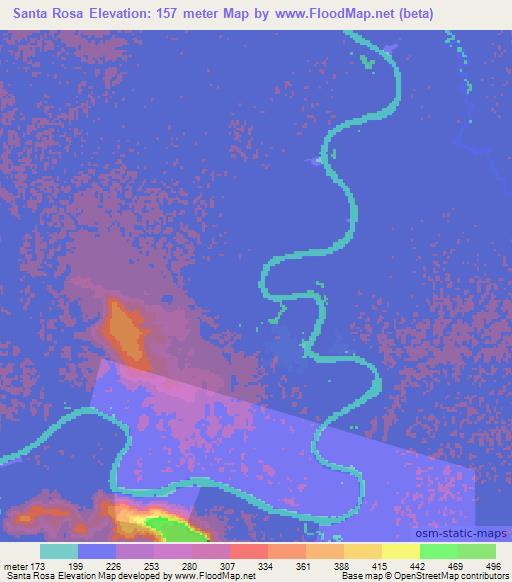 Santa Rosa,Colombia Elevation Map