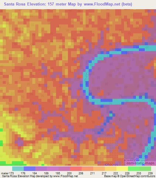 Santa Rosa,Colombia Elevation Map