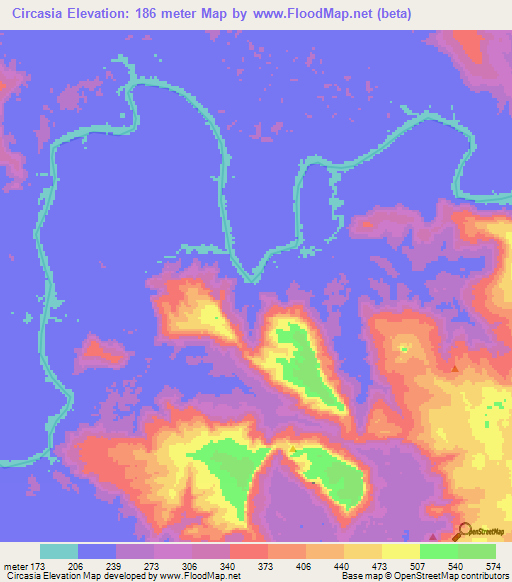 Circasia,Colombia Elevation Map