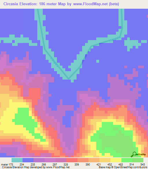 Circasia,Colombia Elevation Map