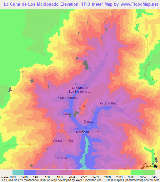 La Cuna de Los Maldonado,Ecuador Elevation Map