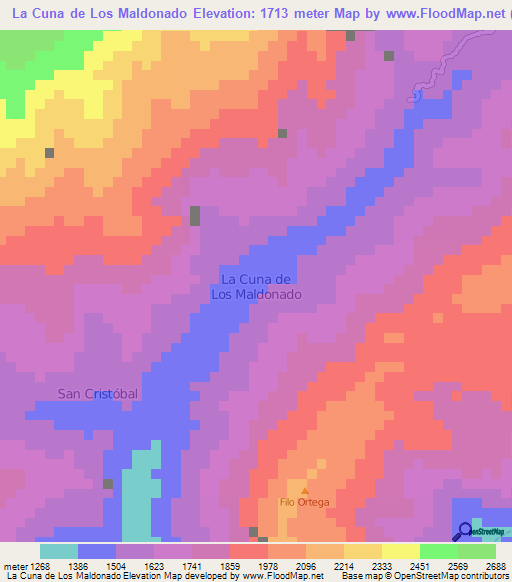 La Cuna de Los Maldonado,Ecuador Elevation Map