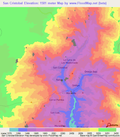 San Cristobal,Ecuador Elevation Map